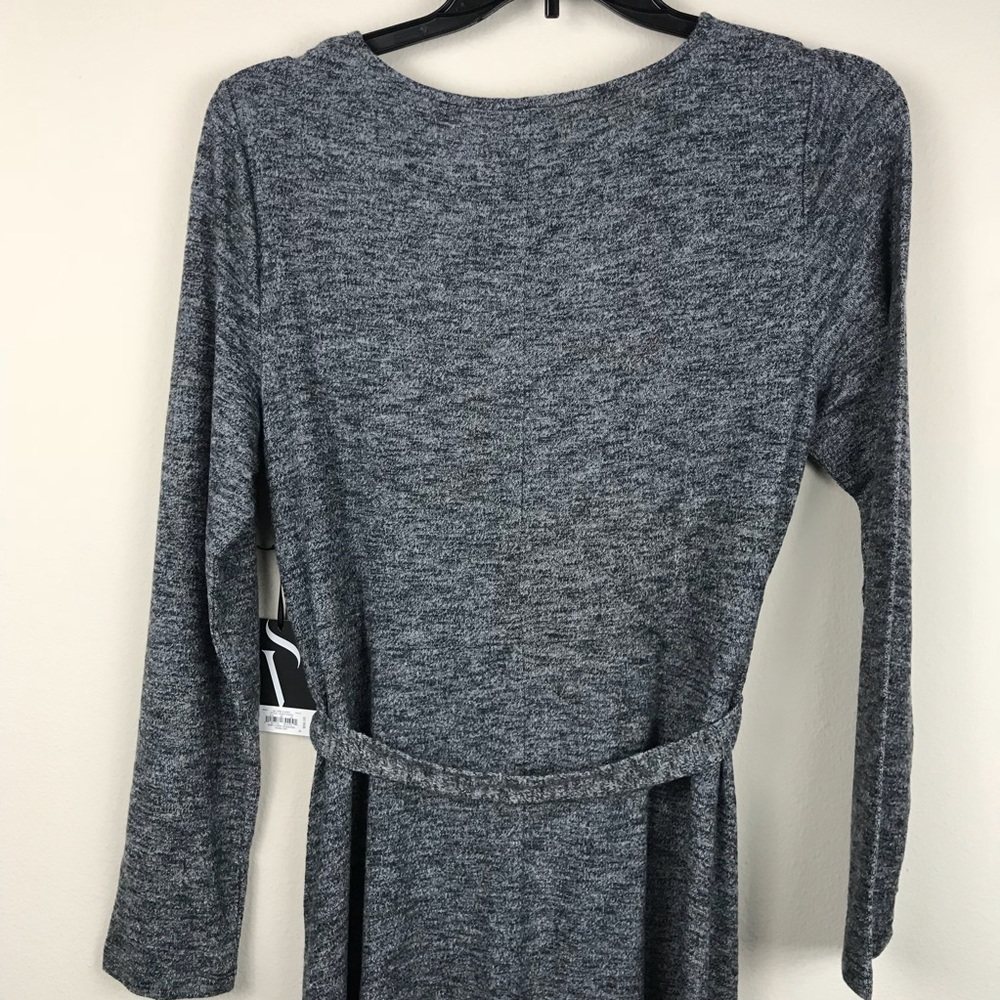 Simply Vera Shift Dress Faux Wrap LS Asymmetrical - Picture 6 of 8